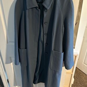 GAP Wool Blend Trench Coat – Blue, Size Medium, Classic Style